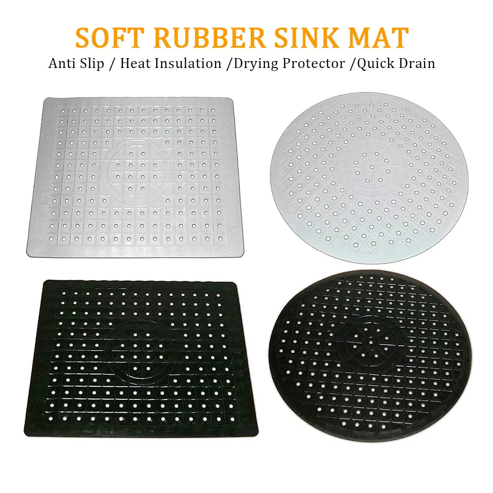 Grip Kitchen Sink Mat, Soft Heat Resistant Silicone Protector