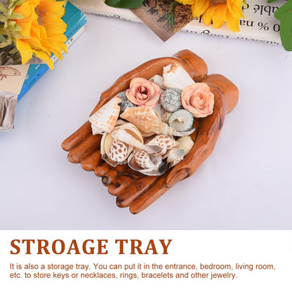 Decorative Wooden Hand Candy Dish Home Decoration