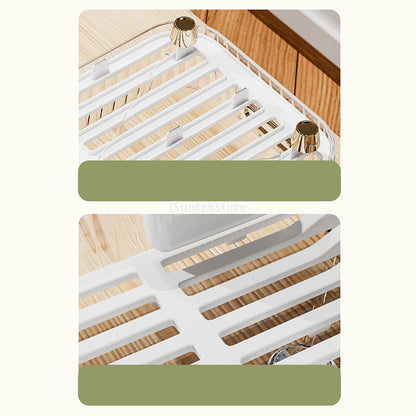 Compact Folding Dish Rack Veggie Holder Basket