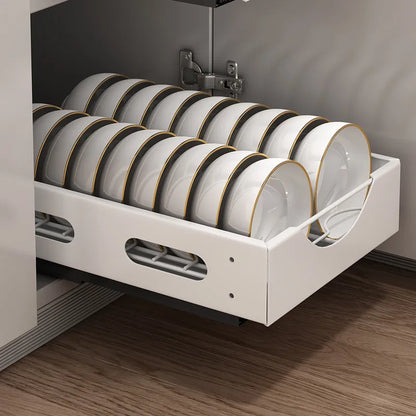 Space Saving Under Cabinet Dish Storage Rack