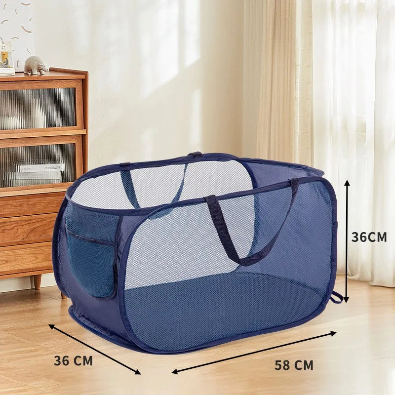 Collapsible Laundry Hamper with Pocket and Sturdy Frame - Befez