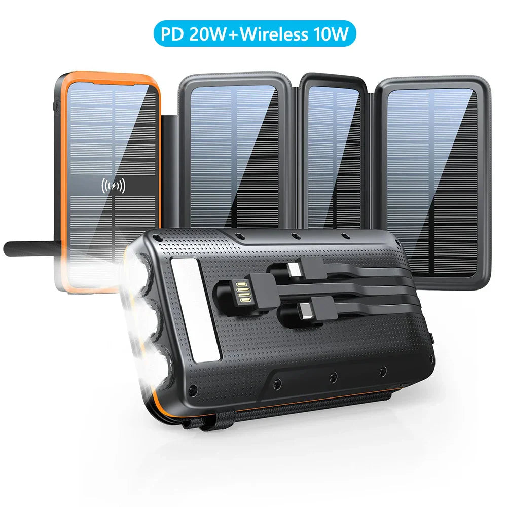 Portable Solar Charger 43800mAh Fast Charge Power Bank