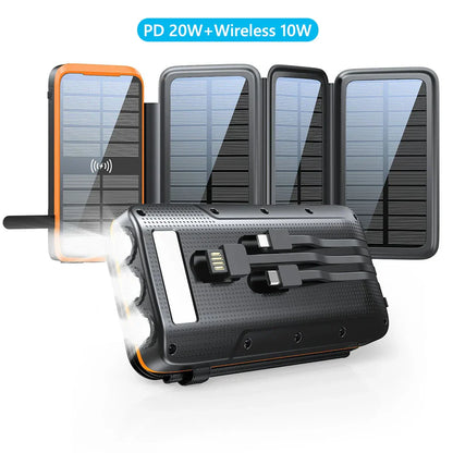 Portable Solar Charger 43800mAh Fast Charge Power Bank