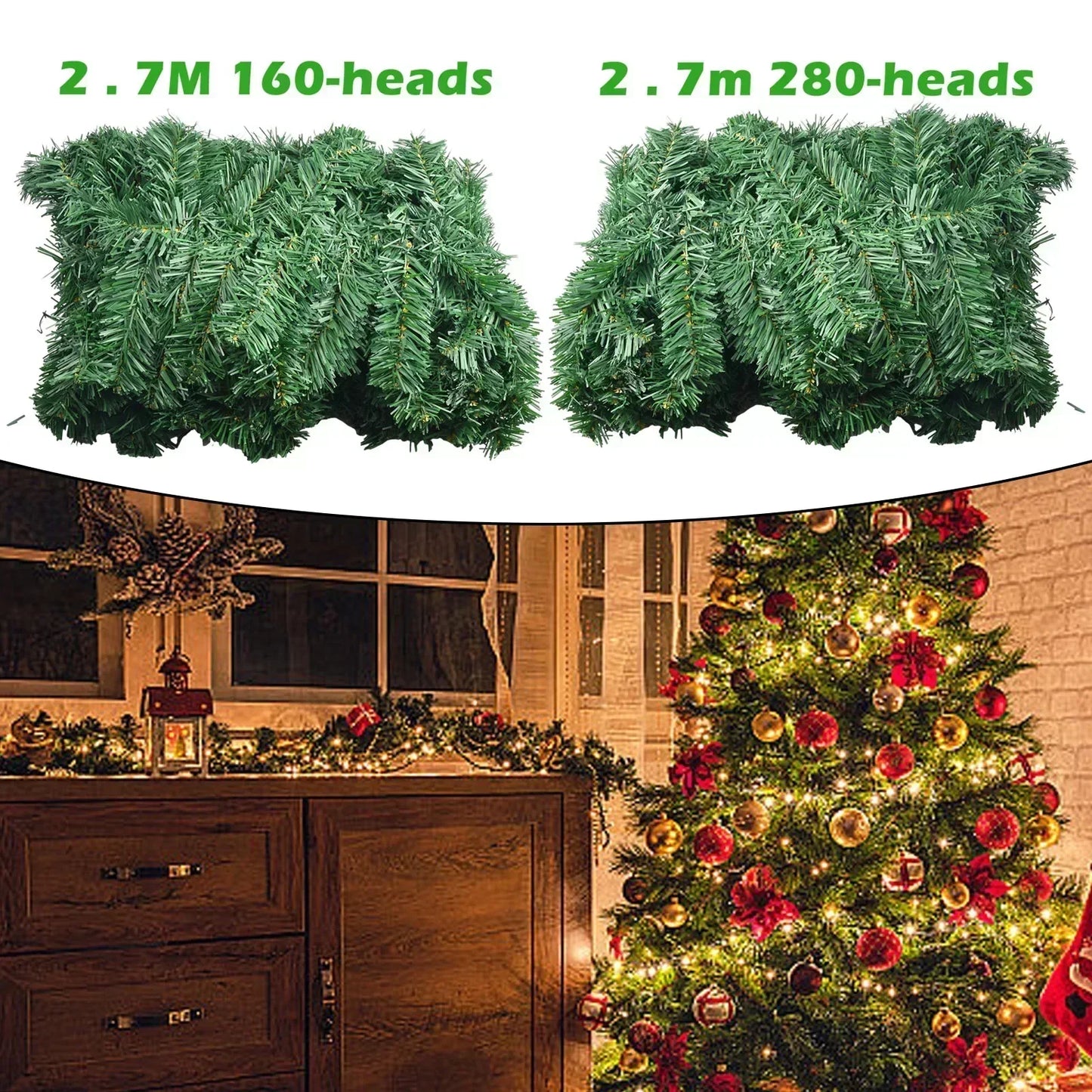 Premium Artificial Christmas Garland 2.7m Long