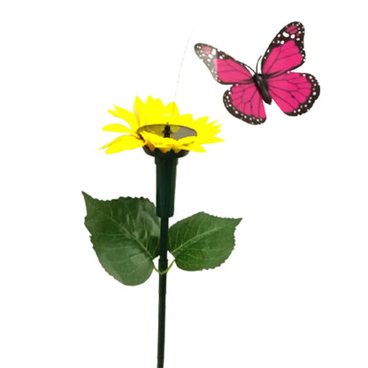Colorful Solar Garden Stake with Moving Wings Decor