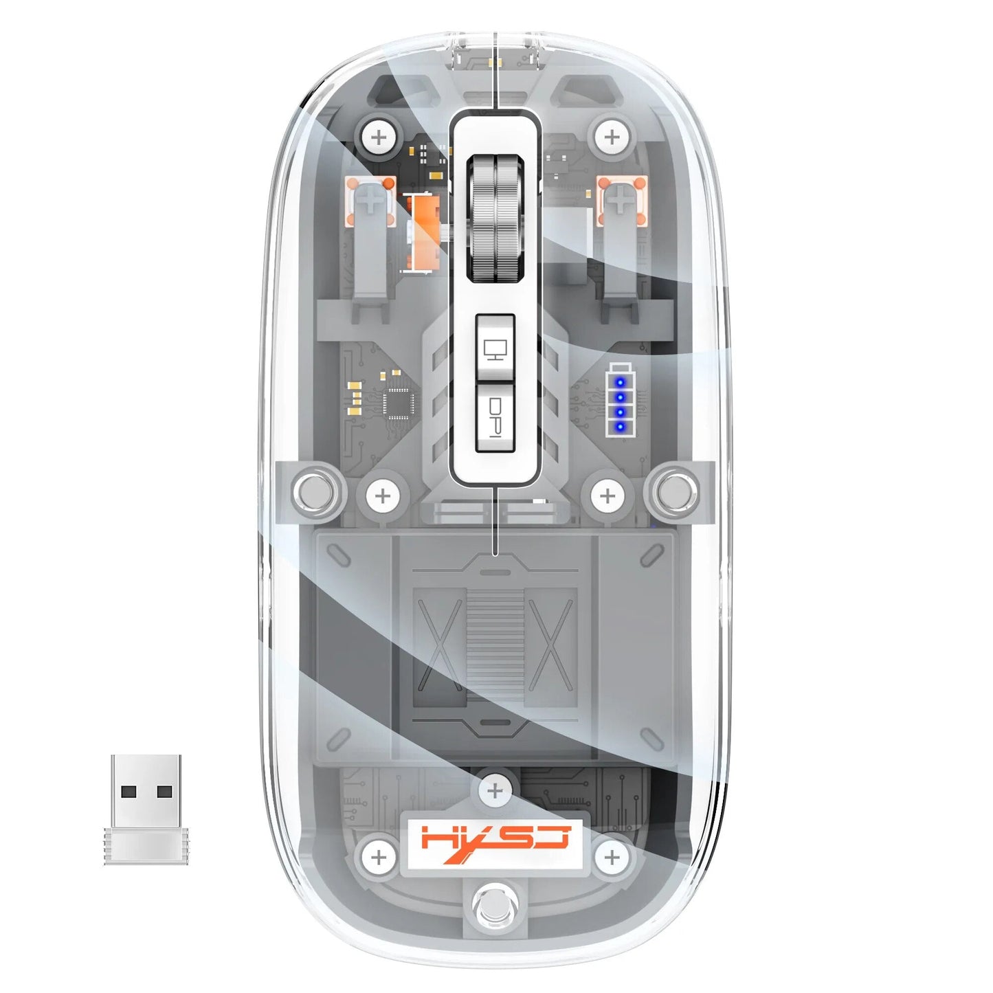 Clear Wireless Computer Mouse