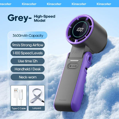 Portable Rechargeable Fan with 100 Speed Settings
