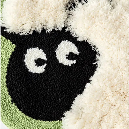 Plush Sheep Design Soft Bedroom Mat
