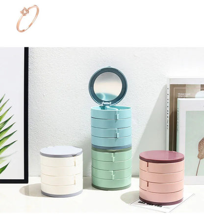 Spinning 3-Tier Jewelry Box Storage Organizer
