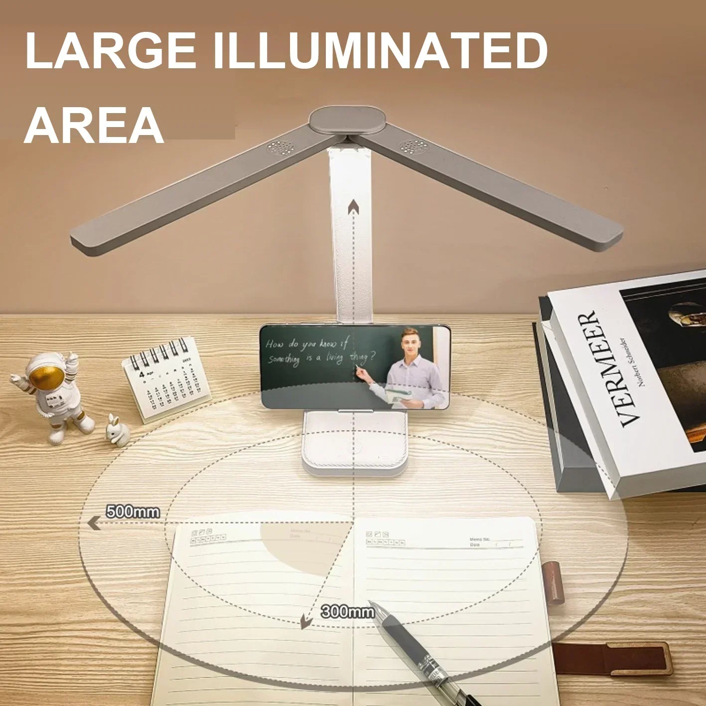 Bright LED Desk Lamp with USB Charging and Dimmer