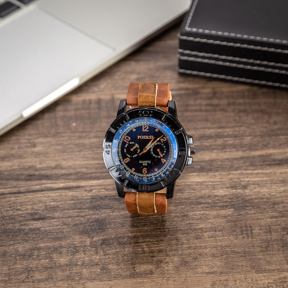 Stylish Men's Leather Watch Box Set
