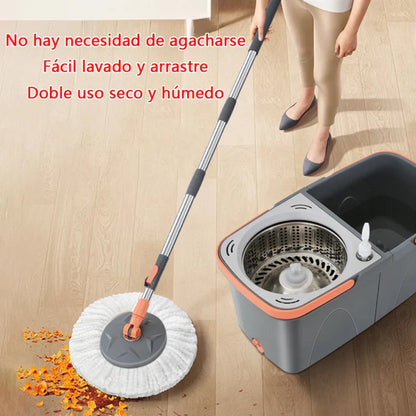 Dual Action Mop with 360° Spin Head and Long Handle