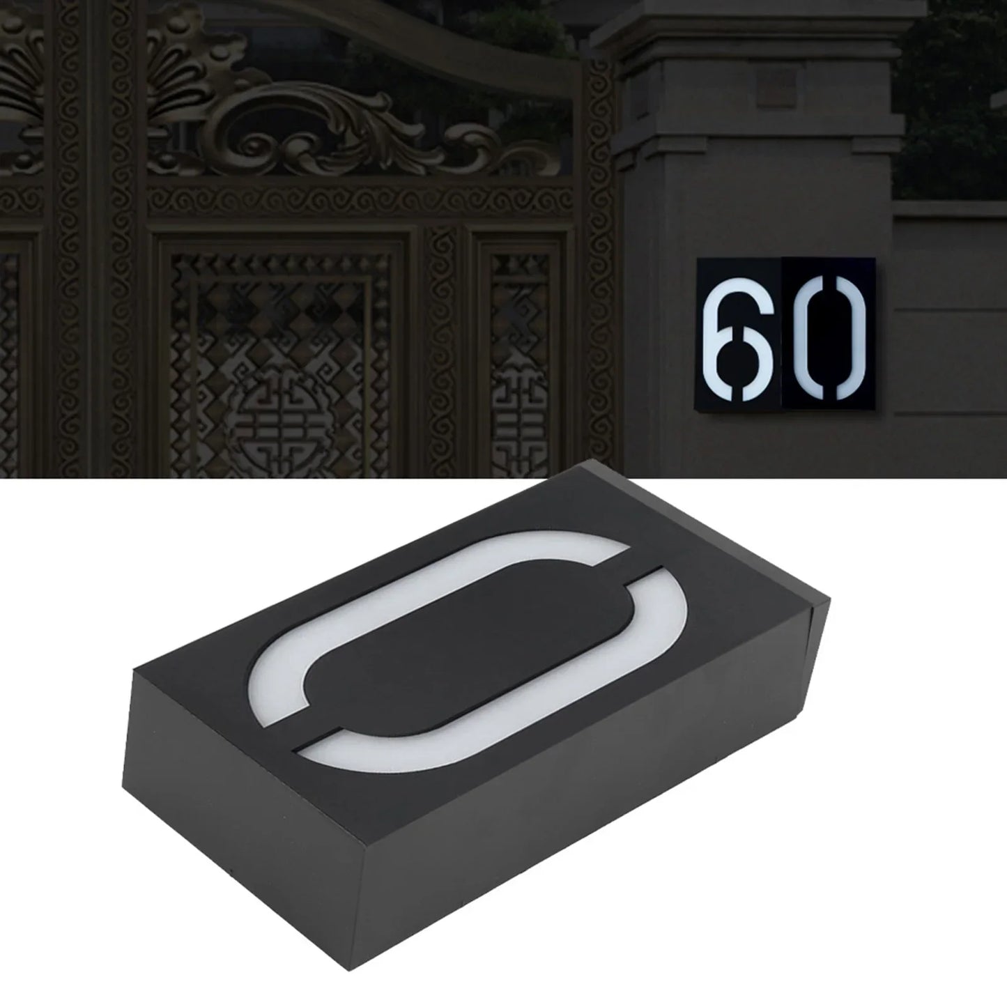 Outdoor Solar Powered House Number Lamp