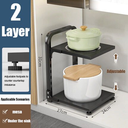 Space Saving Collapsible Tiered Corner Shelf - Befez