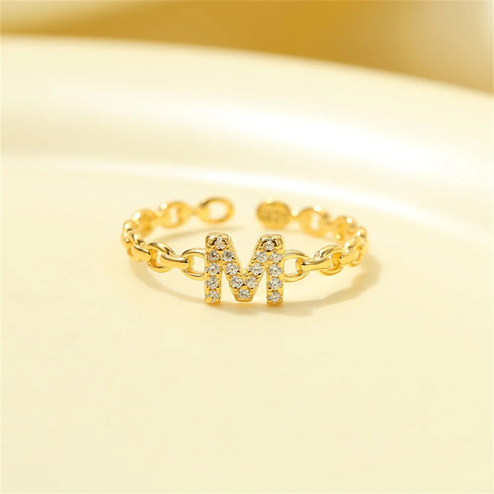 Delicate Diamond Initial Letter Ring