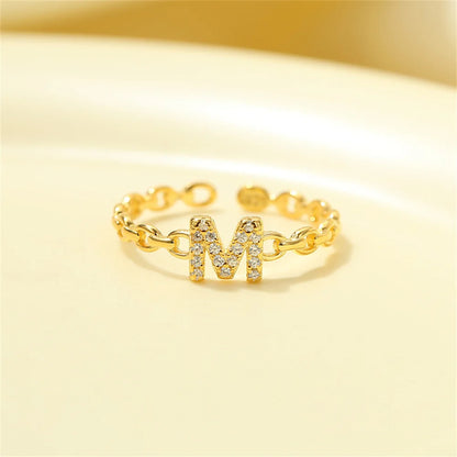 Delicate Diamond Initial Letter Ring