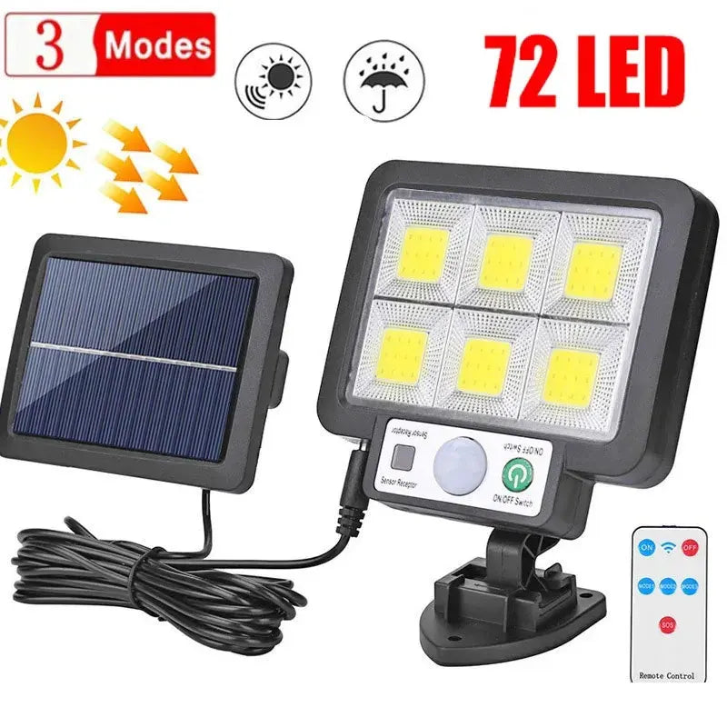 Outdoor Solar Motion Sensor Light with 72 LEDs & Remote