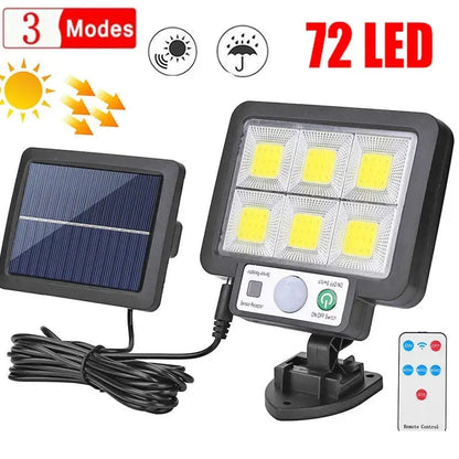 Outdoor Solar Motion Sensor Light with 72 LEDs & Remote
