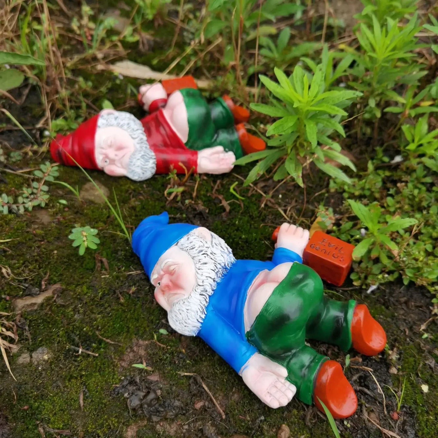 Funny Drunk Gnome Statue Weather Resistant Garden Decor