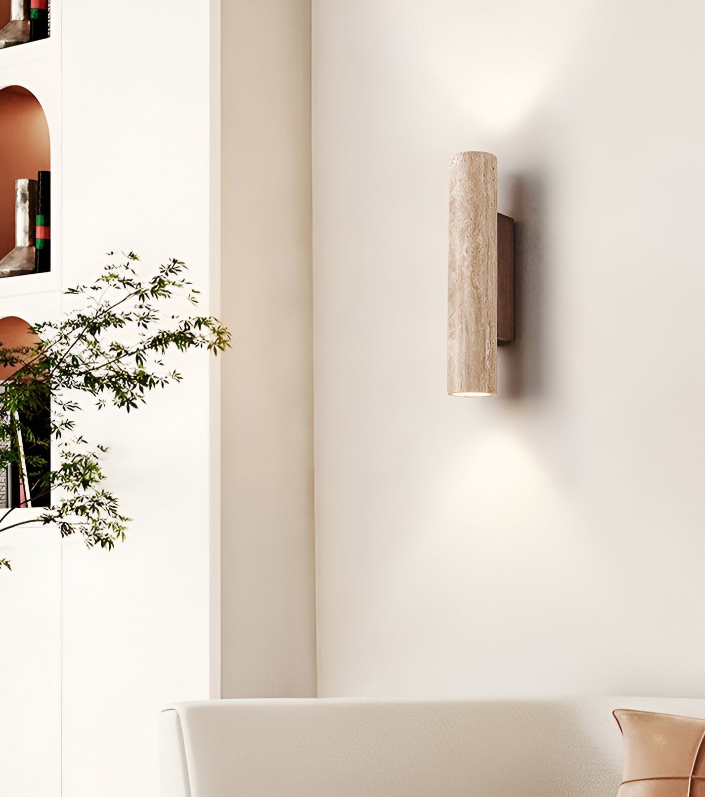 Natural Stone Wall Light in Minimalist Tube Design