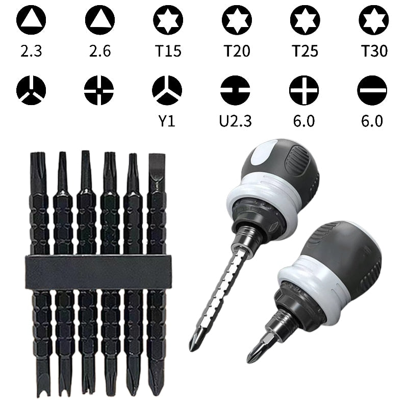 Essential 10pc Ratchet Screwdriver Tool Kit