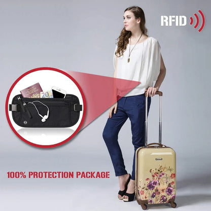 Secure Travel Waist Pouch with RFID Blocking Pocket