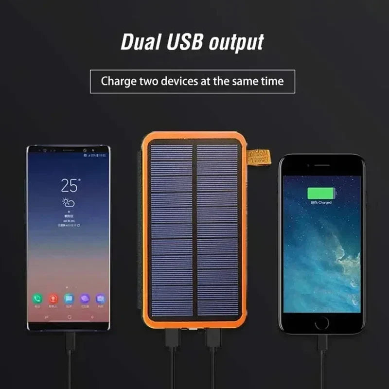 Portable Solar Power Bank 20000mAh Emergency Charger