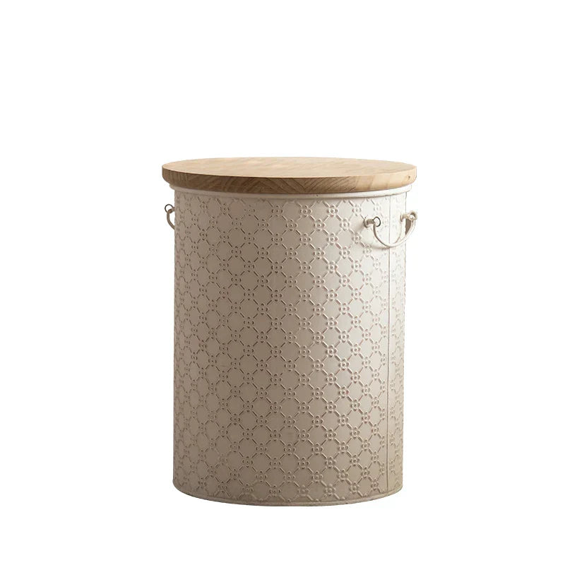 Befez | Compact Metal End Table with Storage Basket
