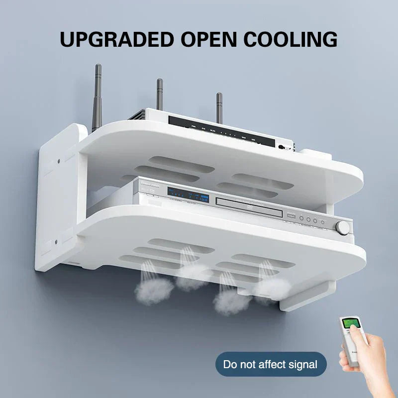 Wall Mount WiFi Router Shelf with Cable Management
