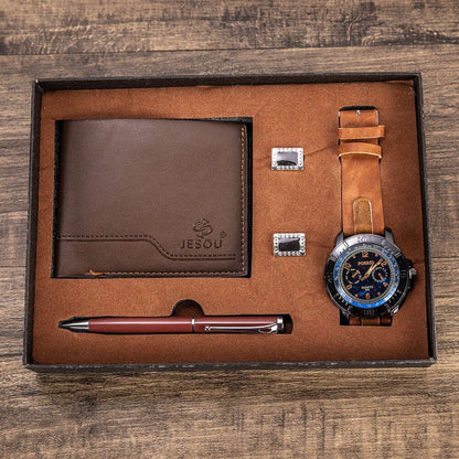 Stylish Men's Leather Watch Box Set