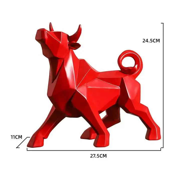 Stylish Bull Figurine Modern Resin Decor 35cm