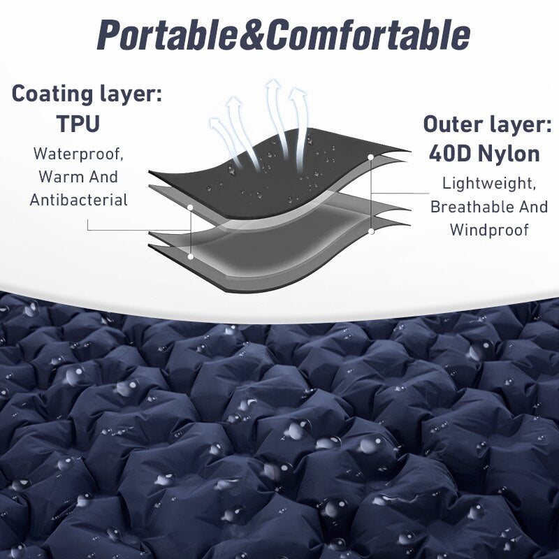 Comfortable Outdoor Inflatable Camping Air Bed with Pillow
