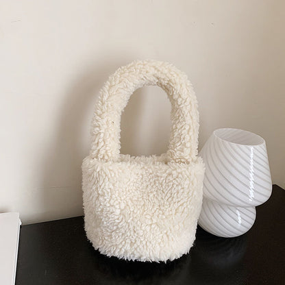 Soft Mini Plush Bucket Handbag