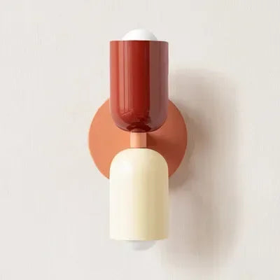 Simple LED Wall Light Cream Double Header Lamp