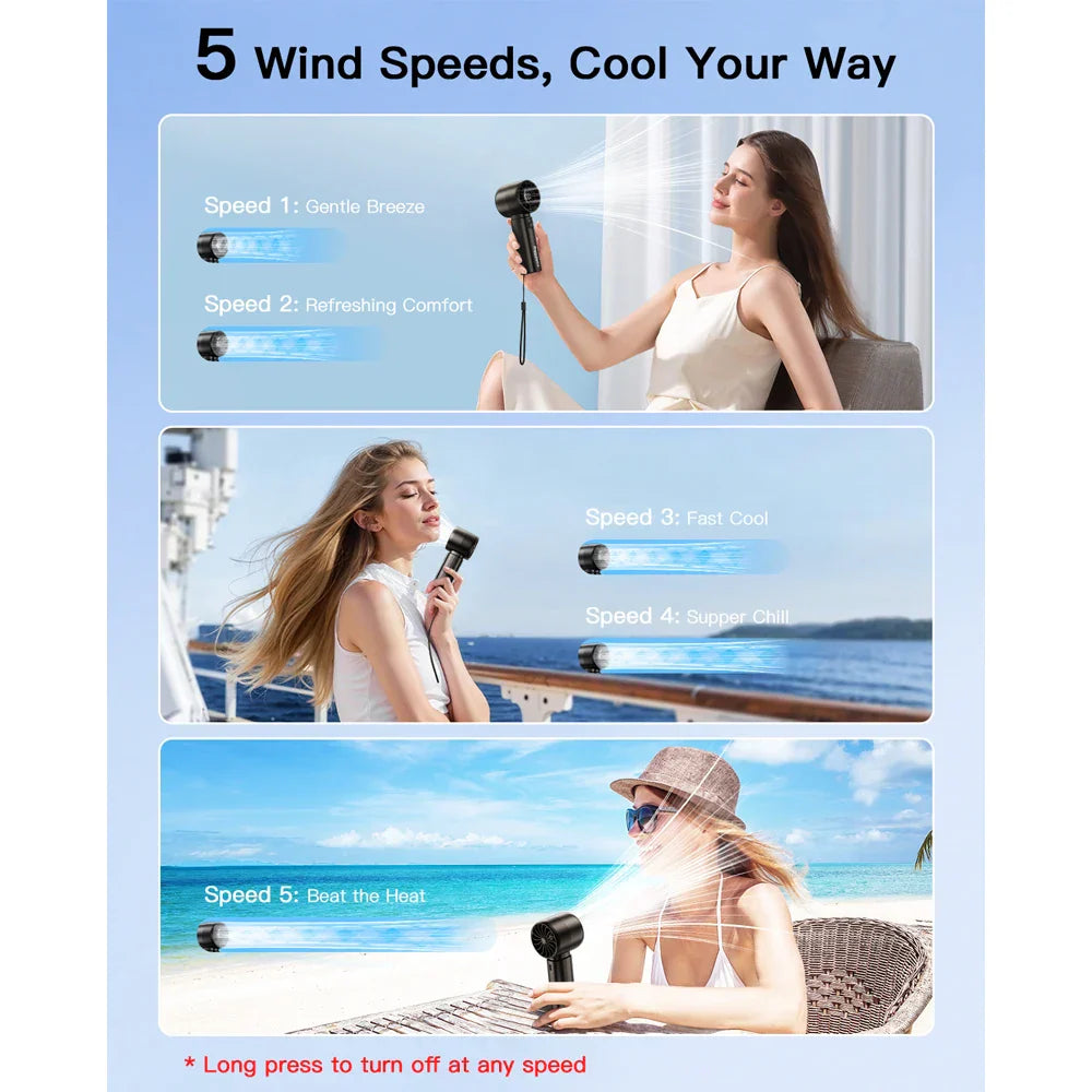 Portable Mini Handheld Fan with LED Screen