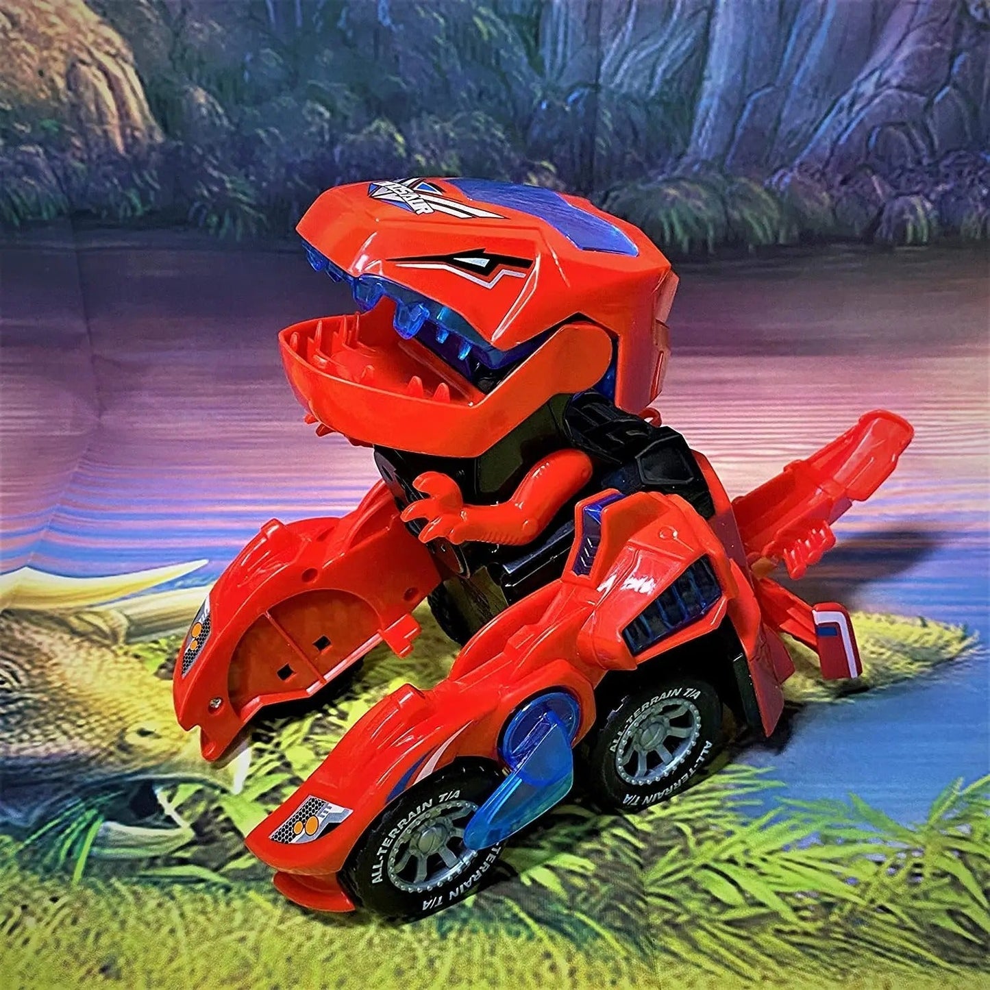 Fun LED Remote Control Dinosaur Toy Car - Befez