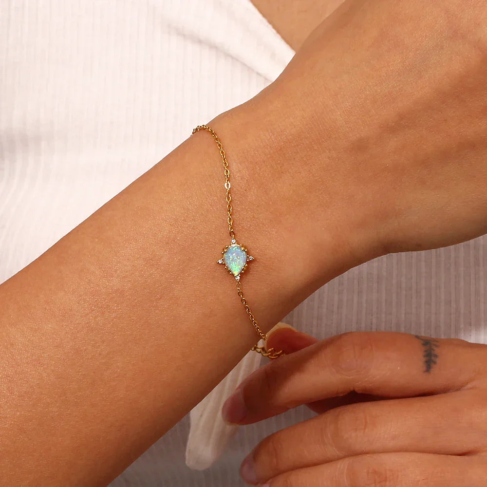 Delicate Sparkling Opal Jewelry Set