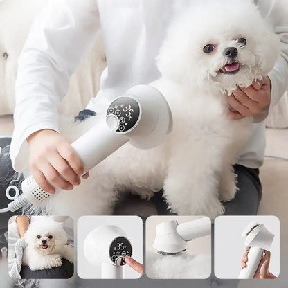 Quiet Pet Hair Dryer and Grooming Brush