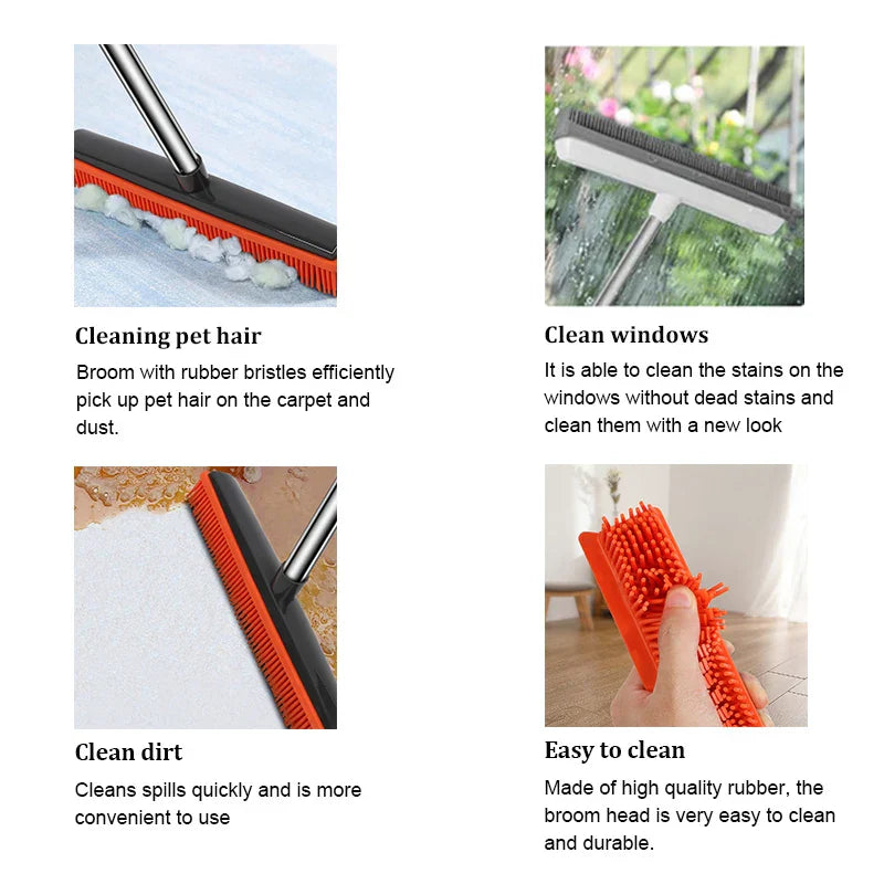 Easy Sweep Pet Hair Rubber Broom
