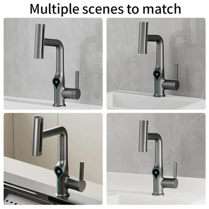 Modern Sink Faucet with LED Temperature Control