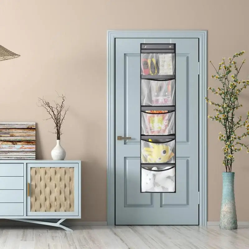 Over Door Storage Organizer with 5 Pocket Shelves