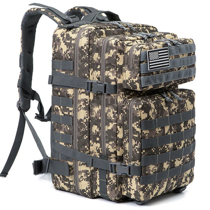 Durable 45L Tactical Backpack with Molle System - Khaki