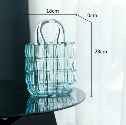 Clear Round Glass Flower Vase