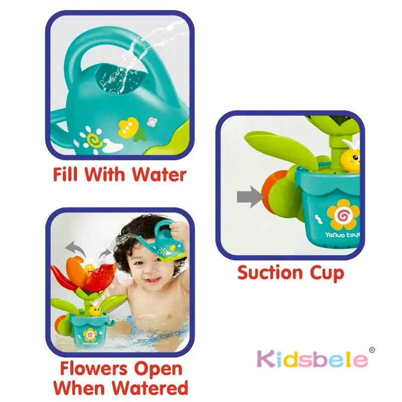 Colorful Flower Bath Set with Spray Can