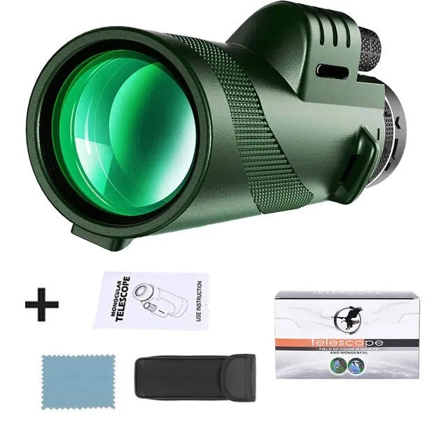 Compact 80x100 HD Zoom Monocular Telescope