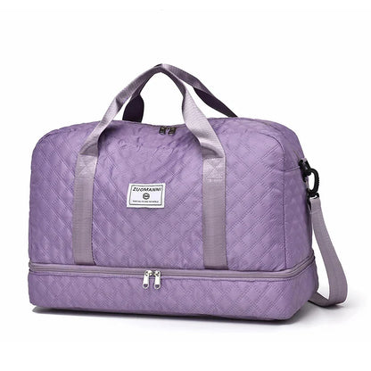 Portable Travel Duffel Bag with Separate Shoe Pocket