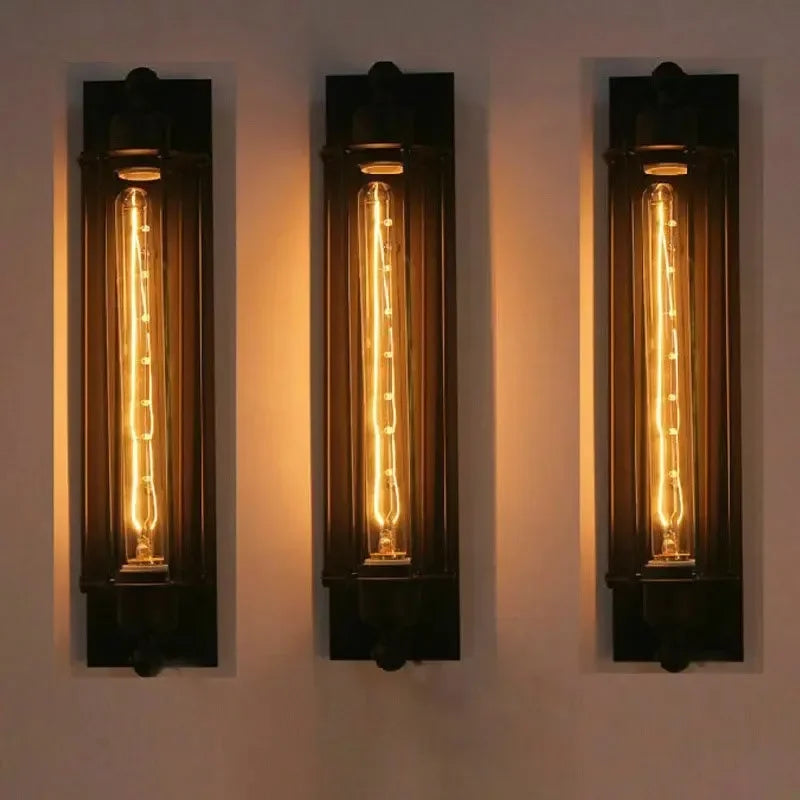 Rustic Metal Wall Lamp Vintage Style Edison Bulb Fixture