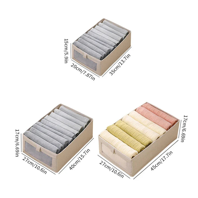 Collapsible Linen Dress Storage Box with Window