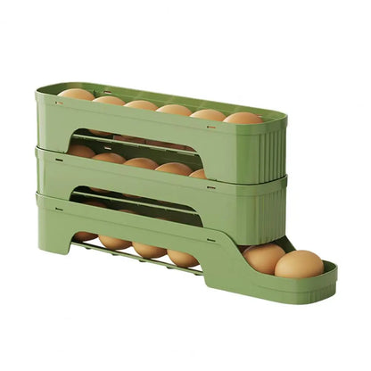 Clear 4-Tier Rolling Egg Storage Container