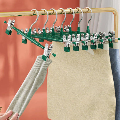 Slim Stainless Steel Hanger with Clips for Clothing